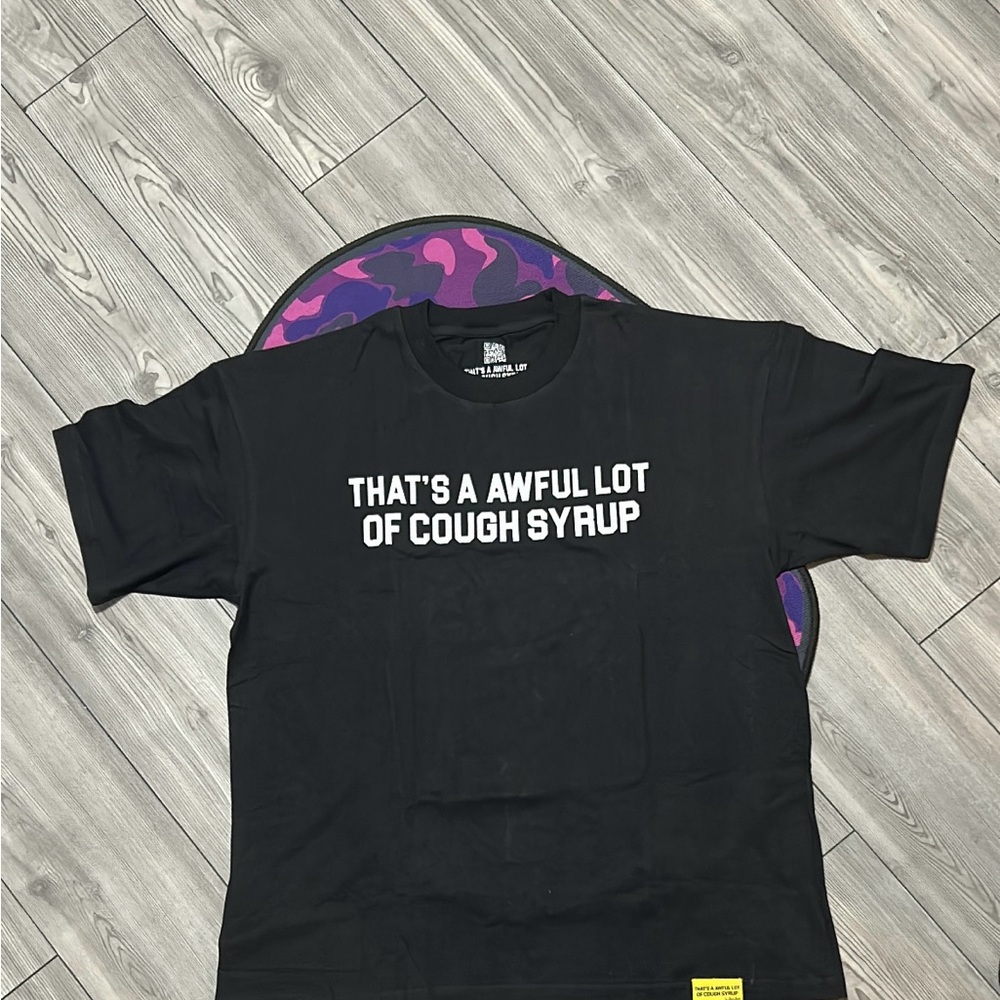 Black Graphic T-Shirt with White Text